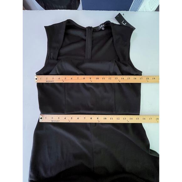 Lulus NEW Enticing Endeavors Black Jumpsuit XL Wide Leg Crepe Knit Square Neck - Picture 8 of 11